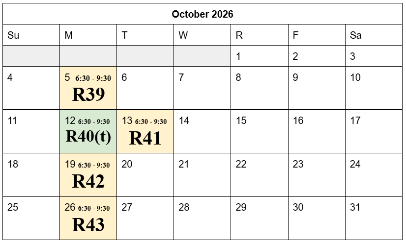 October 2026 Calendar